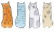 Cartoon Cat Handcrafted Stoneware Ceramic 8 inch Appetizer Plates Set of 4